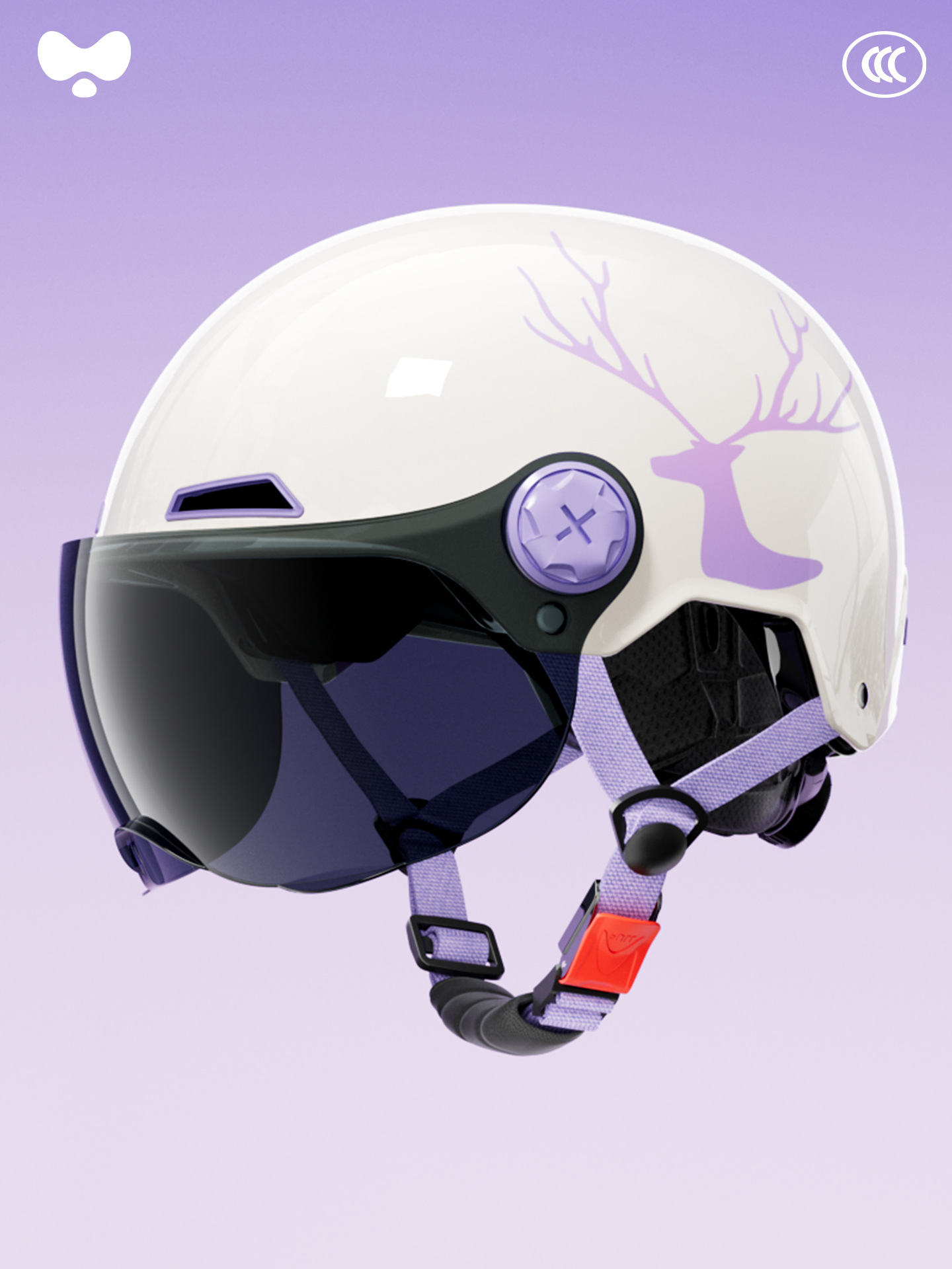 Universal – Helmet Electric Car Motosiklet kaskı (dəbilqə) - 3c-white-elk-sunscreen-short-lens-class-a-new-national-standard-one-size
