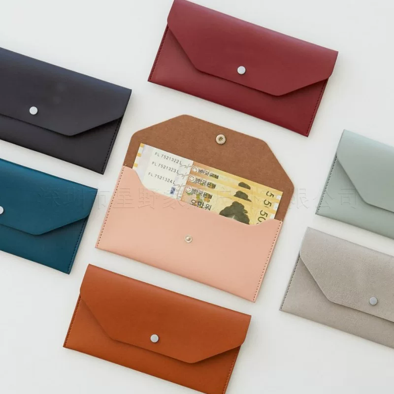 Multicoloured wallet, fashionable long storage system, gold clip