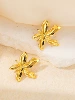 Golden earrings, flowered