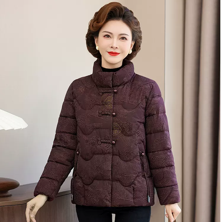 妈妈秋冬棉衣外套新中式加厚小棉袄中老年奶奶装秋冬袄子百搭棉服