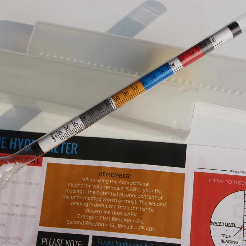 Three-scale beer meter density meter American sugar meter gravity meter 0-35 alcohol meter malt sugar meter wine