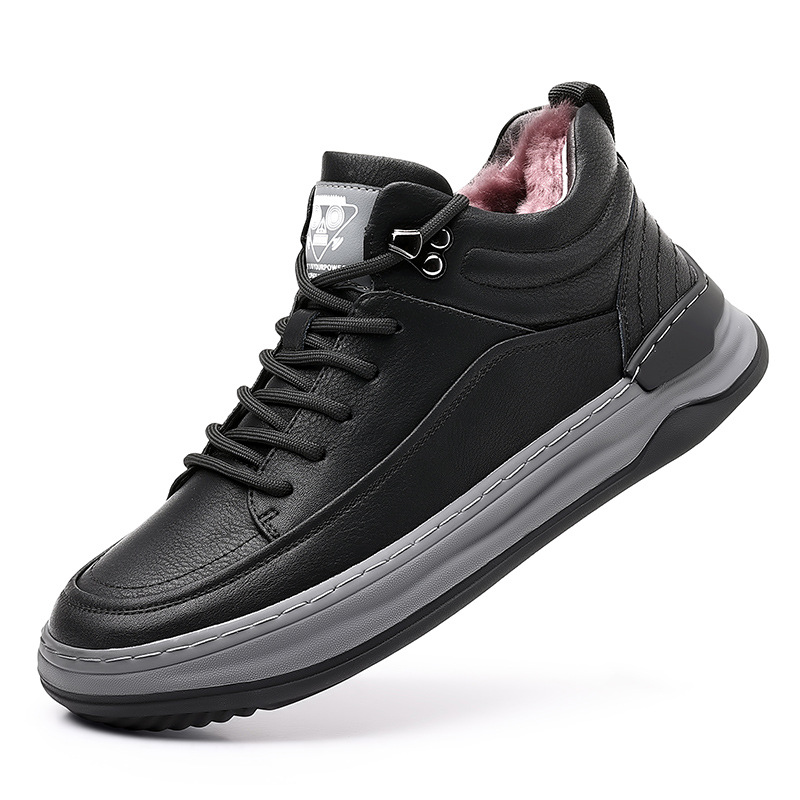 Nuevas zapatillas de deporte de invierno zapatos de hombre de tendencia de suela gruesa casual más terciopelo grueso deportes cálidos zapatos casuales de hombre al por mayor