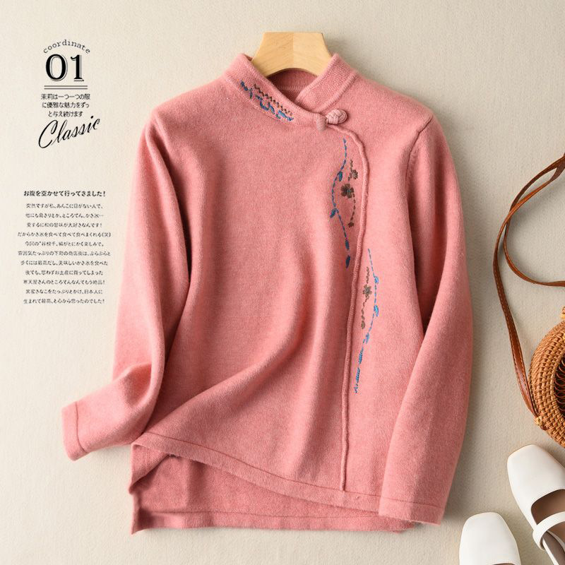 Large size women's embroidered German velvet base shirt for women's inner wear autumn and winter 2023 new long-sleeved velvet thickened T-shirt fashionable