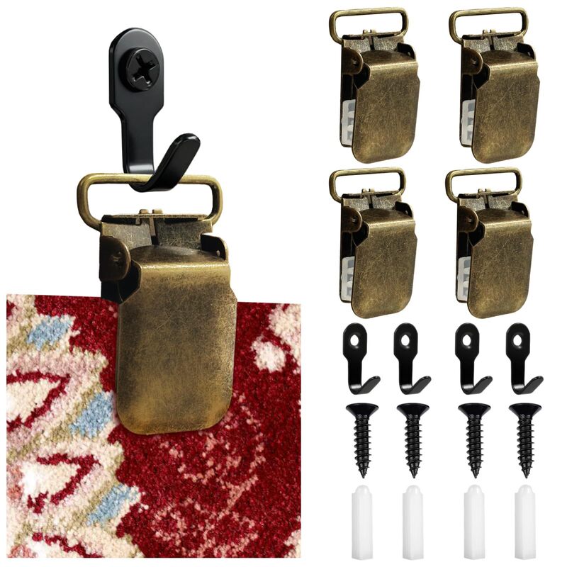 Heavy-duty tapestry hook, non-slip large wall-mounted tapestry wall clip, metal carpet clip, perfect for use Heavy-duty tapestry hook, non-slip large wall-mounted tapestry wall clip, metal carpet clip, perfect for use