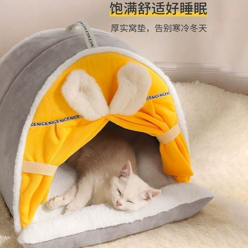 Кошачье гнездо зимой, тепло и толще полузакрытое кот washing домик для кошки гнездо четыре сезона универсальное собачье гнездо маленькое собачье гнездо