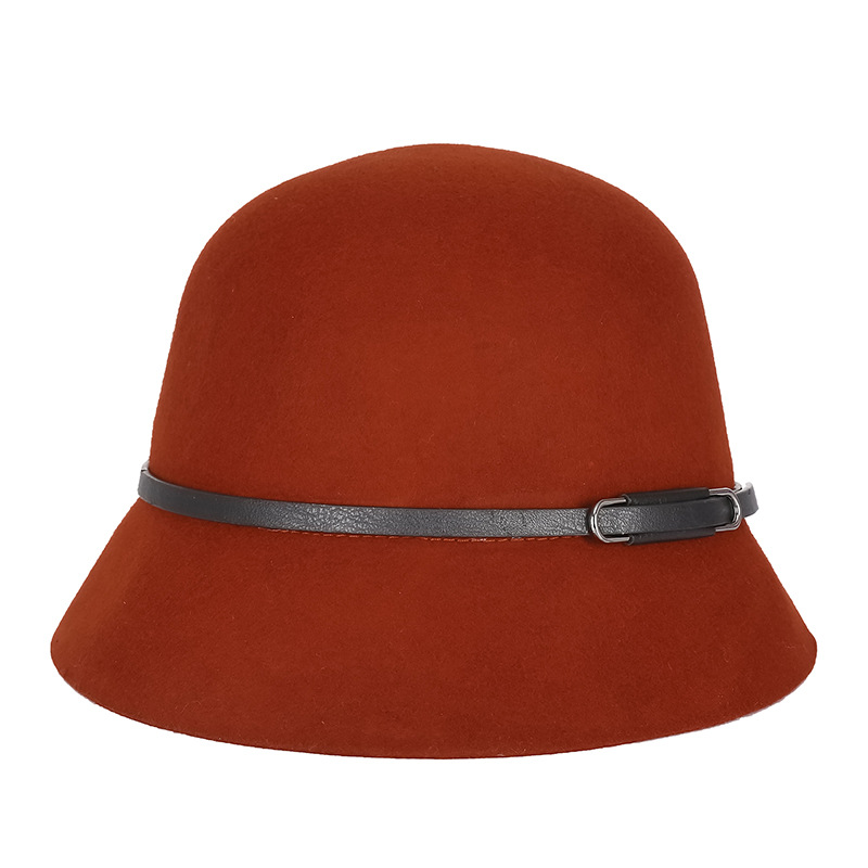 Sombrero de las mujeres de otoño e invierno de lana pura lana sombrero de la cuenca coreano japonés caliente impreso sombrero de fieltro fábrica en stock venta al por mayor image 22