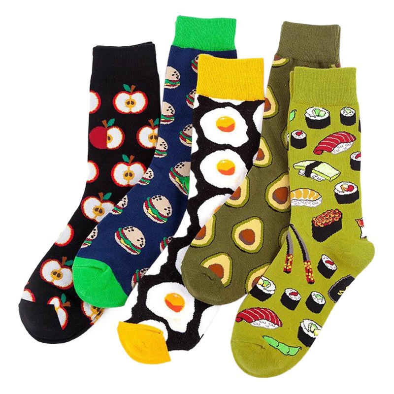 5 pares de calcetines de comercio exterior europeos y americanos calcetines de otoño e invierno para hombres calcetines de media pantorrilla ins par calcetines de moda calcetines de baloncesto de las mujeres al por mayor transfronteriza