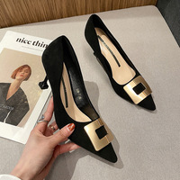528-3 in Europe and the us women's single shoes pointed mouth shallow fine with high heels in the summer the new buckle with the wedding shoes in wholesale
