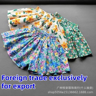 Cross-Border Foreign Trade 2025 New Girls Summer Thin Pumpkin Pants Baby Girl High Waist Shorts Fashionable Kidsren Korean Version