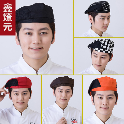 Hotel chef hat, coffee restaurant waiter pirate hat work cap beret forward cap unisex baseball cap