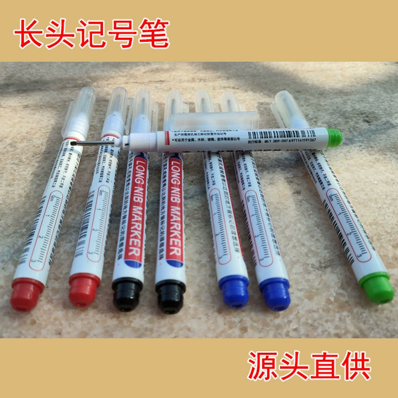 Маркер с длинной головкой для деревообработки, удлиненный маркер для глубоких отверстий, глубоких отверстий, строительных площадок, плитки для ванной комнаты, водонепроницаемый на масляной основе.