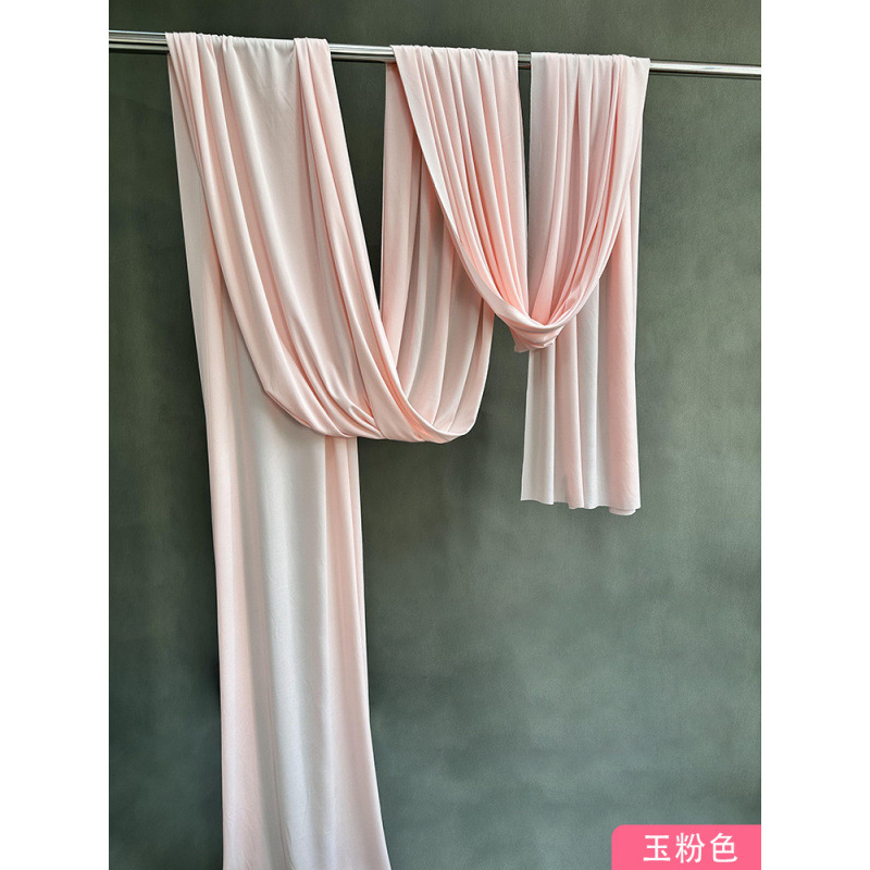 Techo de la boda cortina de seda de leche tela elástica decoración azul cortina de fondo de la sala de bodas coreana