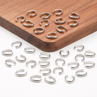Stainless steel oval connector diy accessories titanium steel egg-shaped connecting buckle Fashion necklace bracelet jewelry open ring