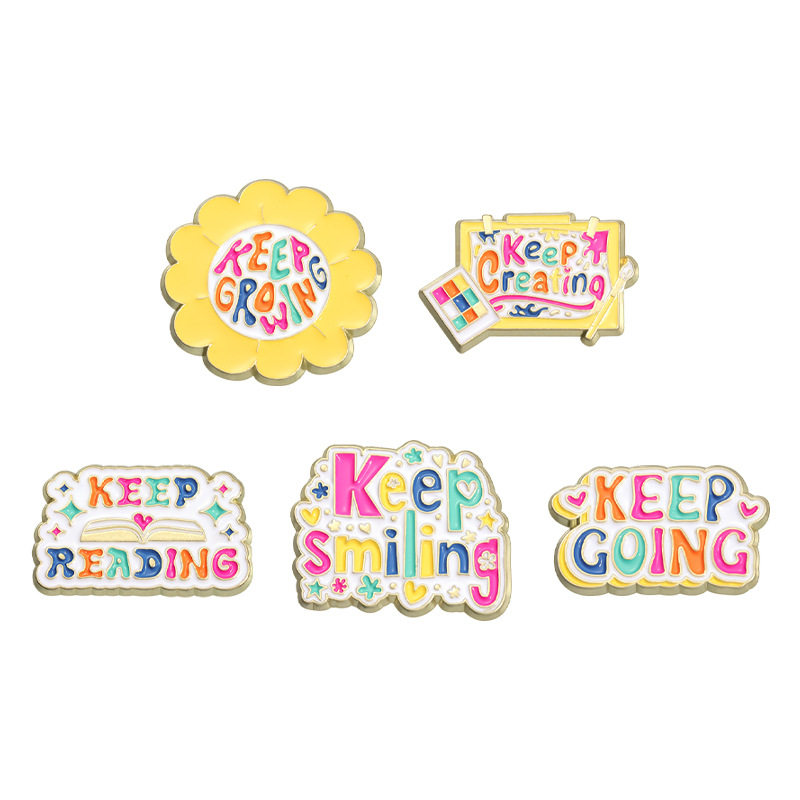 Cute Pin Letter Alloy Stoving Varnish Unisex Brooches display picture 8