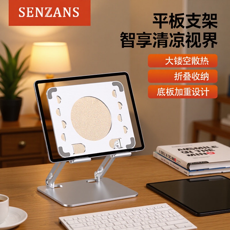 Saize factory direct aluminum alloy tablet bracket double height increasing folding small base suitable for ipad bracket