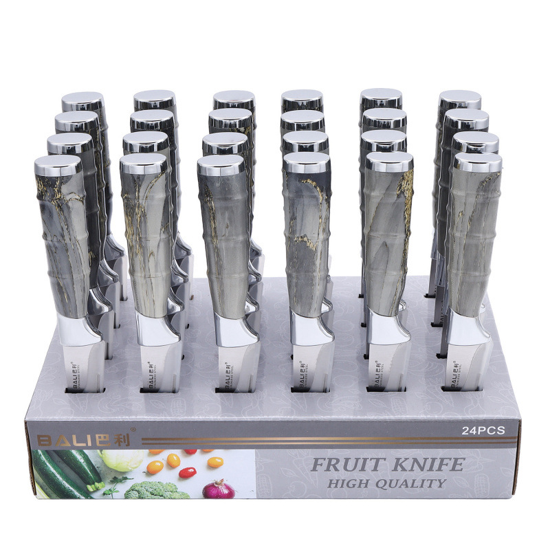 Caja de exhibición de cubierta doble plateada con mango de bambú gris (3 pulgadas)