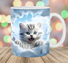 3D plane color cat Cat Kitty Kittensewing Machine Ceramic Coffee Mark Cup