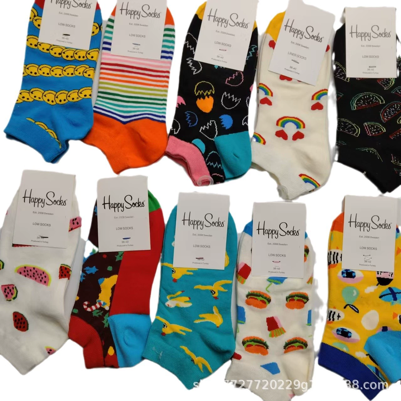 Новая модная HappySocks Four Seasons Мужчины и Женщины мультяшные носки Hi-Socks персонализированные мультфильм носки оптом