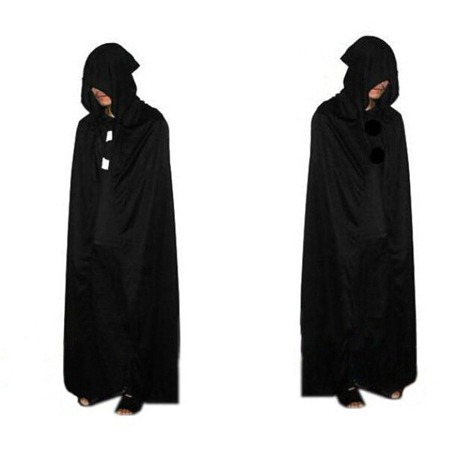 Capa negra europea y americana de Halloween, falce de la muerte, capa negra, capas de vampiros, capas de demonios con sombreros