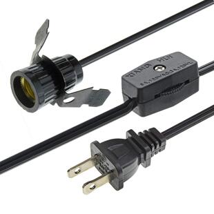 Two-Core American Polar Plug with Gear Switch Tail E12 Butterfly Clip Power Cord American Salt Lamp Cord