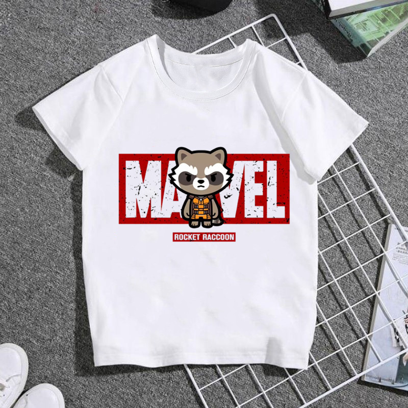 Cross-border Trade Marvel Short-sleeved T-shirt Children Spiderman Iron Man Avengers 4 Boys Girls Boys Day