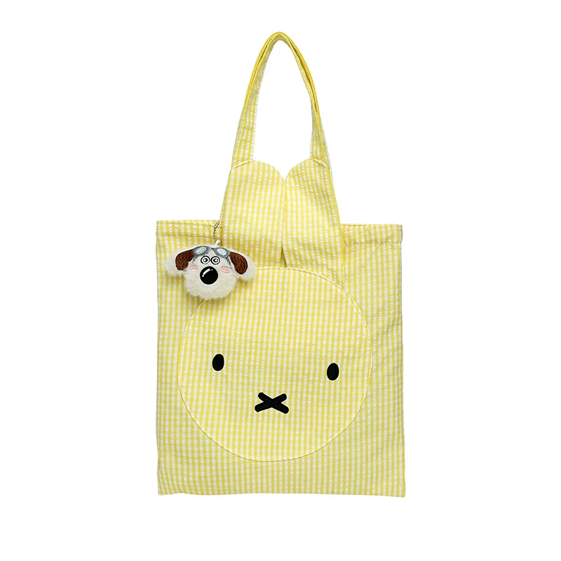 2025 новый модный милый клетчатый Miffy кролик одних плеч сумка-шопер вместительная городская повседневная сумка для покупок