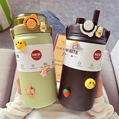 New 316 stainless steel insulated cup, high-quality appearance, large capacity, handle pot, cute double drink convenient carrying handle insulated cup