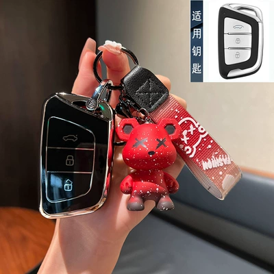 Car Keys, Jac T8 Key Cover A5 - standard-model-a-trunk-black-shell-red-violent-bear
