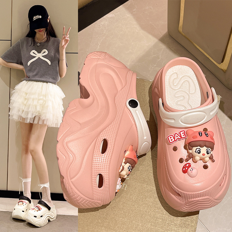 10cm High-Heeled Clogs Cartoon Slippers for Women Summer Home Non-Slip Eva Slippers for Outer Wear Home Non-Slip Sandals 10cm High-Heeled Clogs Cartoon Slippers for Women Summer Home Non-Slip Eva Slippers for Outer Wear Home Non-Slip Sandals