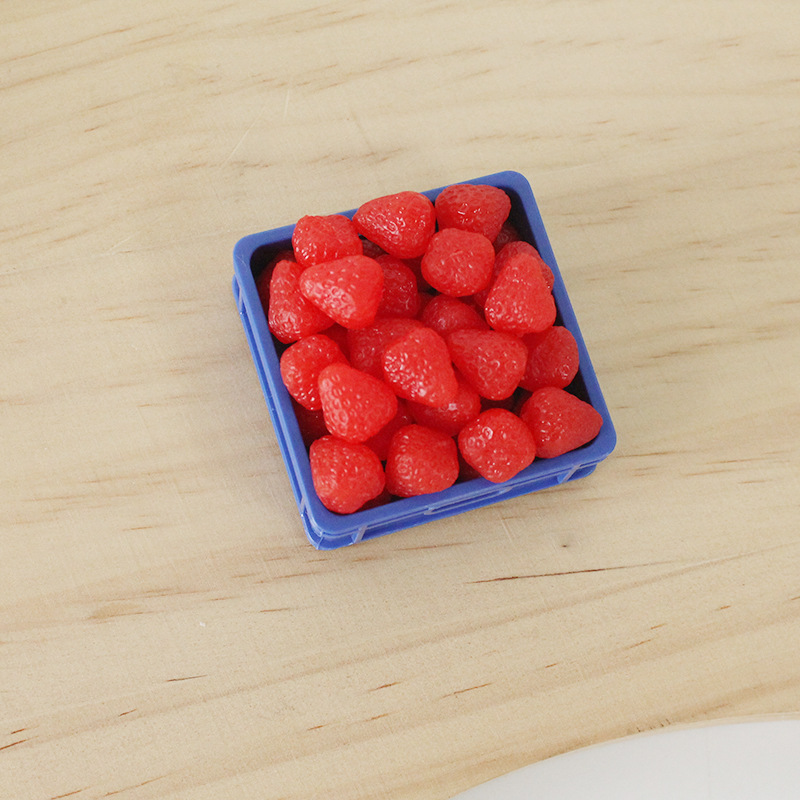 Juguetes de comida en miniatura, mini fresas simuladas, pegamento en crema para bricolaje, funda para teléfono móvil, accesorios, materiales divertidos para hacer juguetes de comida a mano.