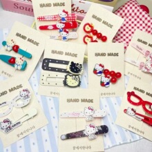 新款可爱少女心KT猫鸭嘴夹波点BB夹百搭日韩刘海侧边夹卡通头饰女