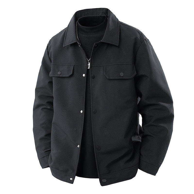 Men's Spring and Autumn Jacket 2025 New Style Loose Trendy Brand Men's Clothing Lapel Casual Top