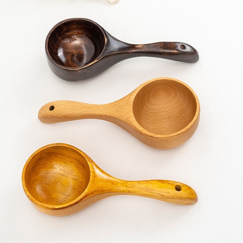 Household Japanese creative eating dry rice snail rice spoon solid wood water spoon small water ladle wooden soup spoon wholesale