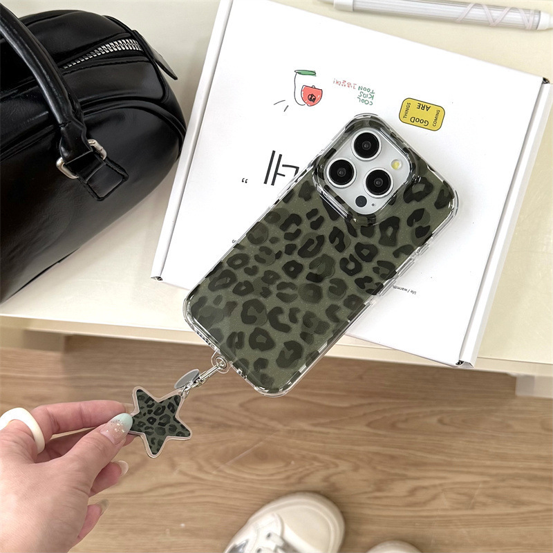 简约双层渐变豹纹iPhone14/13适用苹果16/15PROMAX手机壳防摔全包|undefined