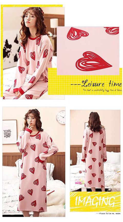 长袖睡裙详情图