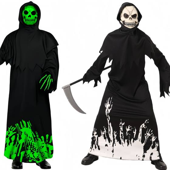 Cross Border New cosplay Halloween Death Costume Ghost Festival Horror Sickle Luminous Death Character Dress Up