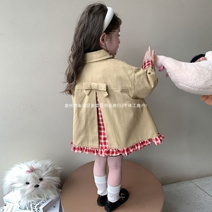 Girls' Trench Coat Early Spring 2025 New Stylish Fashionable Children's Spring Outfit Baby Girl Spring and Autumn Casual Versatile Jacket