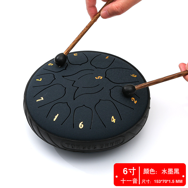 Fabricante fuente de 6 pulgadas 8 tonos 11 tonos instrumentos musicales tambor etéreo color vacío tambor sánscrito olvidar el polvo tambor olvidar la preocupación tambor Lotus