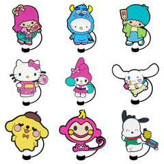 Sanrio Silicone Straw Cap 10mm Diameter DIY Cartoon Water Cup Straw Decorative Accessory Reusable