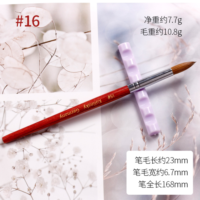 Venta caliente transfronteriza arte de uñas pelo de visón pluma de cristal siberiano pelo de visón puro arte de uñas pluma de talla de cristal Kolinsky