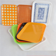 可印logo幼儿园密胺长方形餐厅塑料托盘酒店托盘蛋糕面包托盘端菜