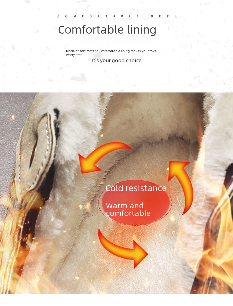 Vinterstøvler Herrestøvler med høy topp, snøstøvler til alle anledninger, fritidsstøvler, fleecefôrede, varme bomullssko, sikkerhetssko med tykk såle_voghion.com