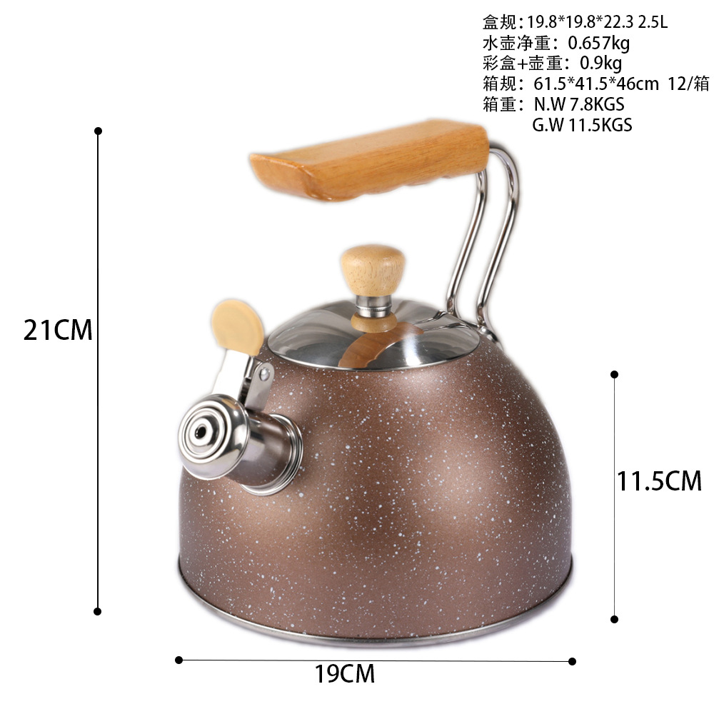 Hervidor con Silbato de Acero Inoxidable 201, Apto para Estufa de Gas e Inducción
