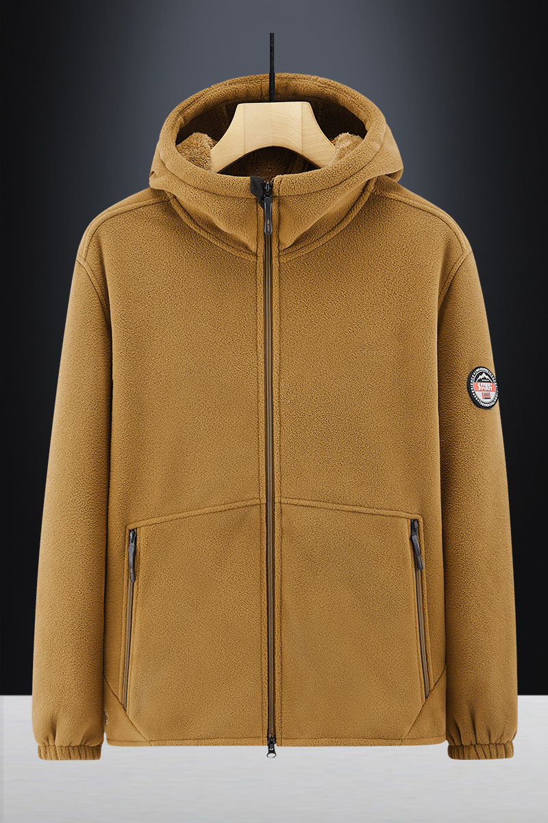 Giacca con cappuccio da uomo cappotto in cotone con pile_voghion.com