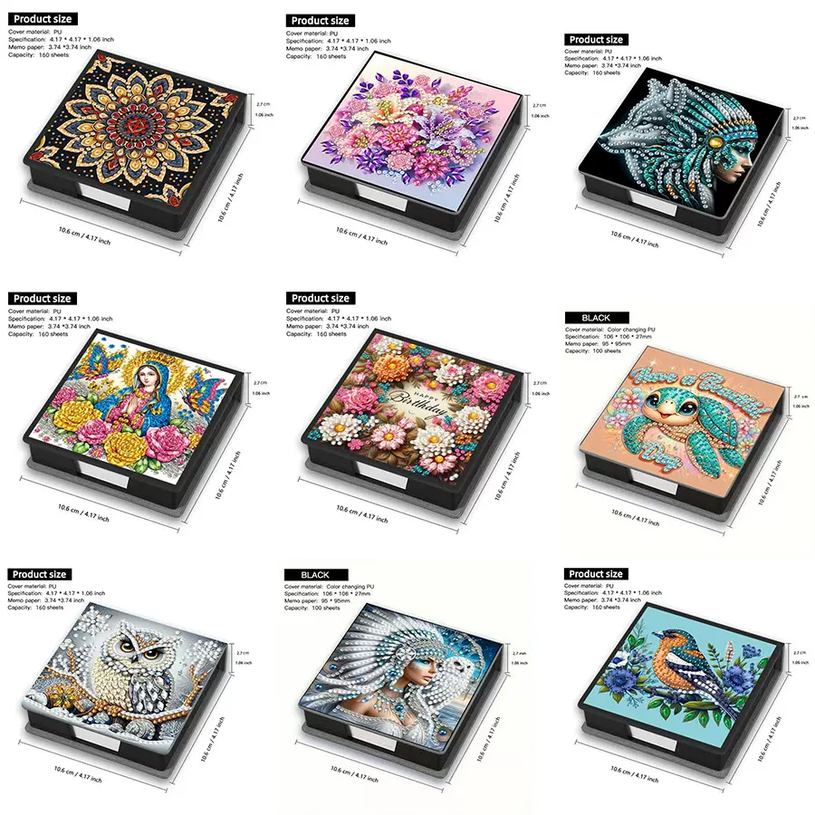 亚马逊TEMU热销款DIY 5D钻石画便签盒记事本 SHEIN-厂家货源直发