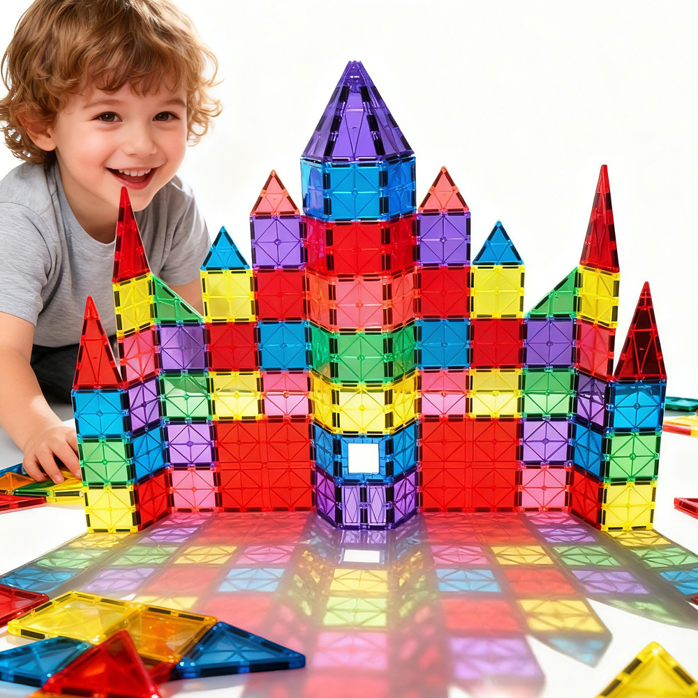 Ventana de color transfronteriza pieza magnética bloques de construcción juguetes magnéticos fuertes juguetes de educación temprana para niños y niñas