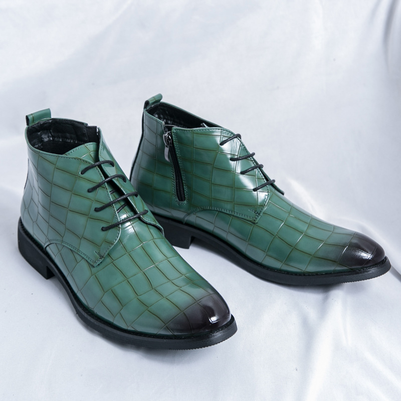 Zapatos de hombre Cross-border tallas grandes otoño e invierno nuevas botas de cuero moda estilo británico zapatos de cuero casuales para hombres tendencia botas cortas Chelsea image 13