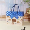 With bow, blue