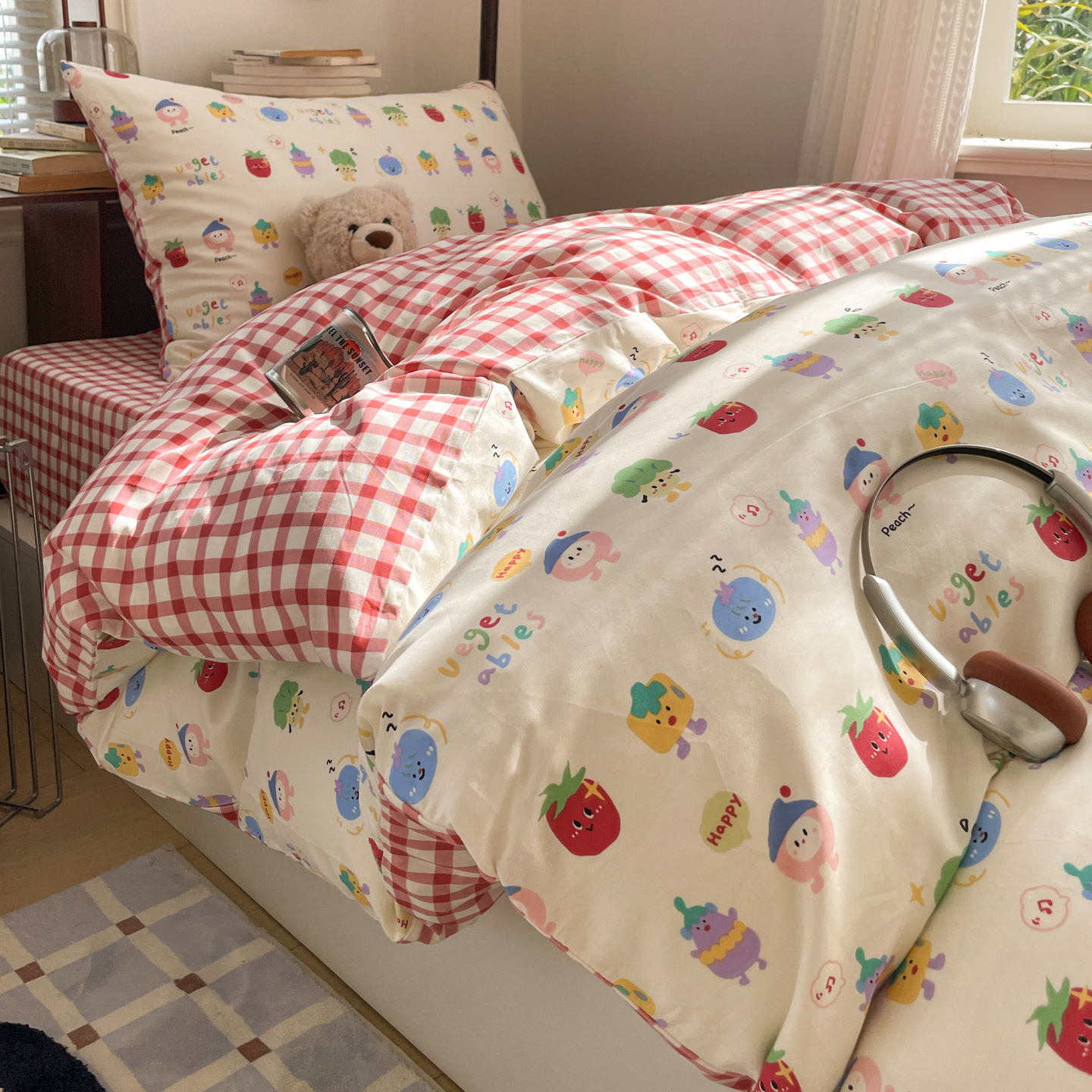 ropa de cama de cuatro piezas de algodón 2026 nueva sábanas cubierta colcha de cama dormitorio de estudiantes niños tres piezas de conjunto
