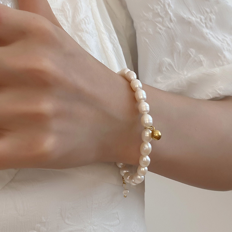 Glam Geometric Titanium Steel Plating Pearl Necklace